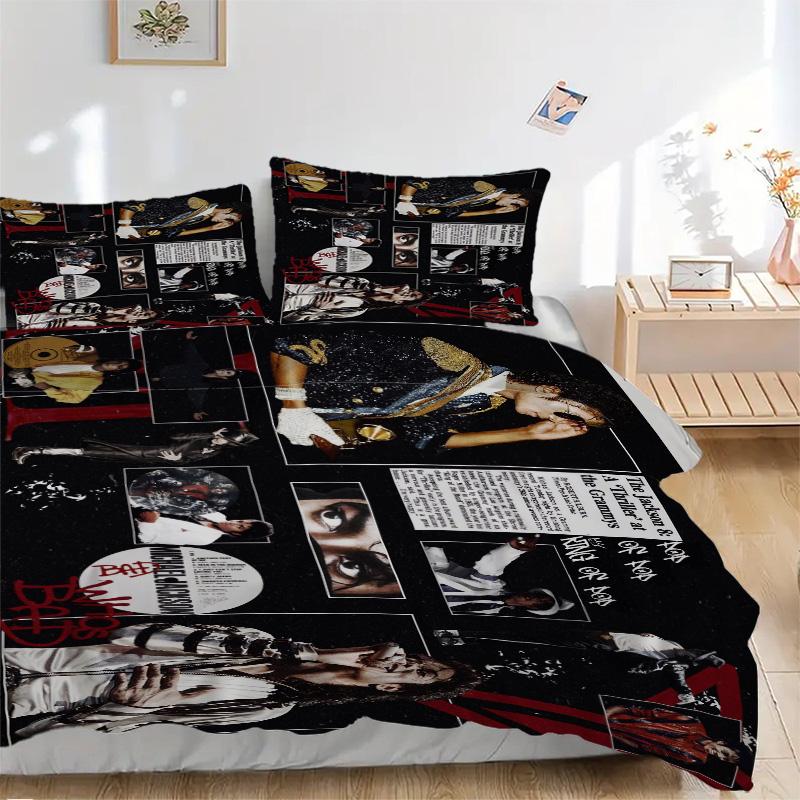 Michael Jackson Bedding 3 Piece Set HD Print Duvet Cover Pillowcases for Teens Adult Bedroom Decoration Christmas Gift C3157