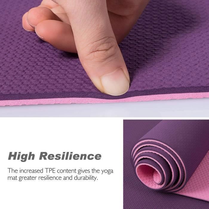 Yoga Mat - Unspecified - 183x61x0.6 Cm - Purple - Non-slip - Recyclable TPE