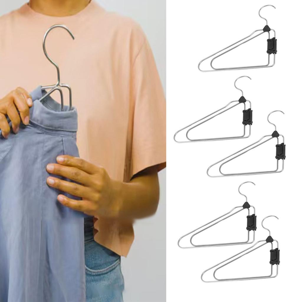 5 шт. Складная вешалка для одежды из нержавеющей стали, многофункциональная, противоскользящая, складные вешалки для одежды для дома, путешествий