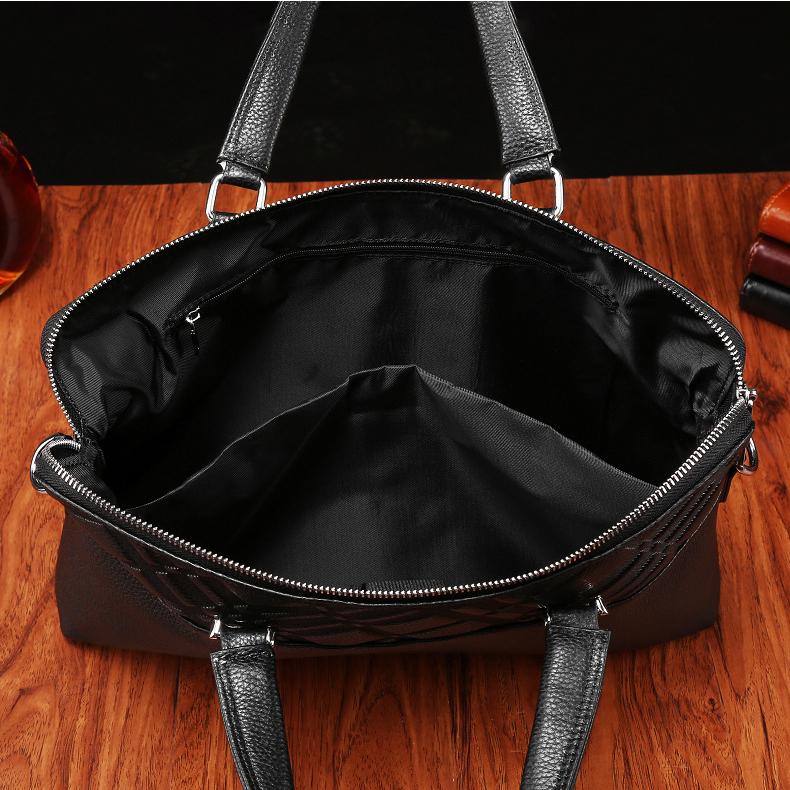 Мужской портфель из натуральной кожи, деловая сумка, модная повседневная сумка из коровьей кожи, большая вместимость, компьютерная сумка