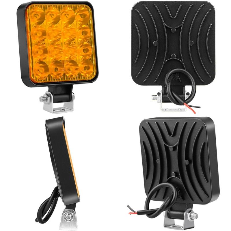 48W 12V 1200LM 6500K Work Light Pods Driving Flood Off Road Lamp Bumper Truck 2x