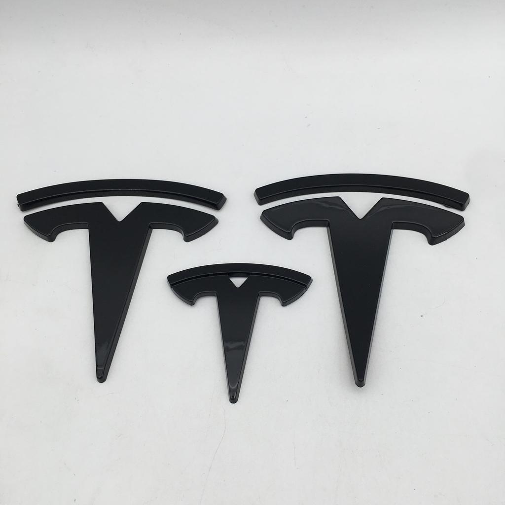 1-3pcs glossy black Not Affect ABS for Tesla Model3 ModeY car Front Emblem Rear Tail Trunk Steering Wheel Sticker Badge styling