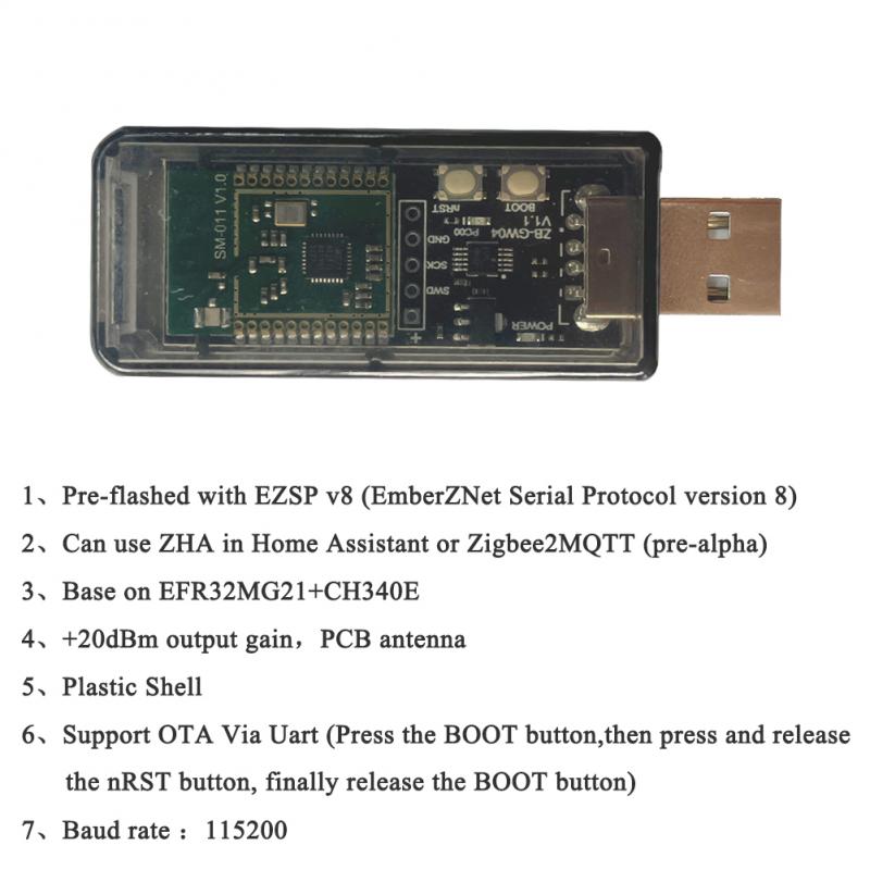 ZigBee 3.0 ZB-GW04 USB Dongle Анализатор беспроводного шлюза ZigBee Zigbee2MQTT Захват интерфейса USB ZHA NCP Home Assistant openHAB