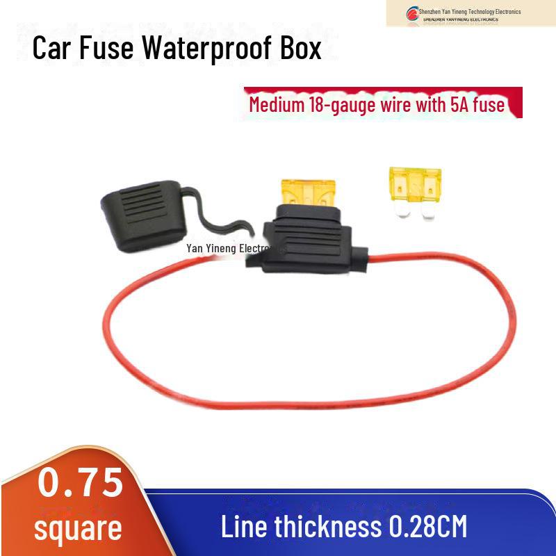 Водонепроницаемый автомобильный блок предохранителей с 30-сантиметровым проводом и держателем предохранителя
