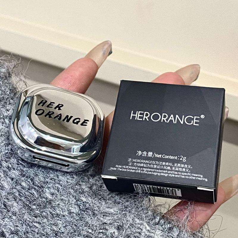 HERORANGE Квадратная одиночная пудра-хайлайтер, Кремовая мягкая текстура, Сияющий жемчужный пигмент, Стойкое сияние, Интенсивная цветопередача