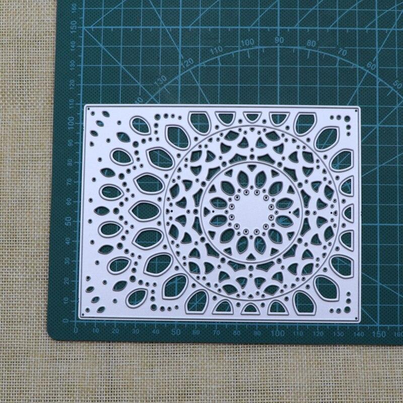 Rectangle Frame Circle Metal Silvery Stencil Embossing Cutting Dies For Diy Scrapbooking Paper Album Cards Making
