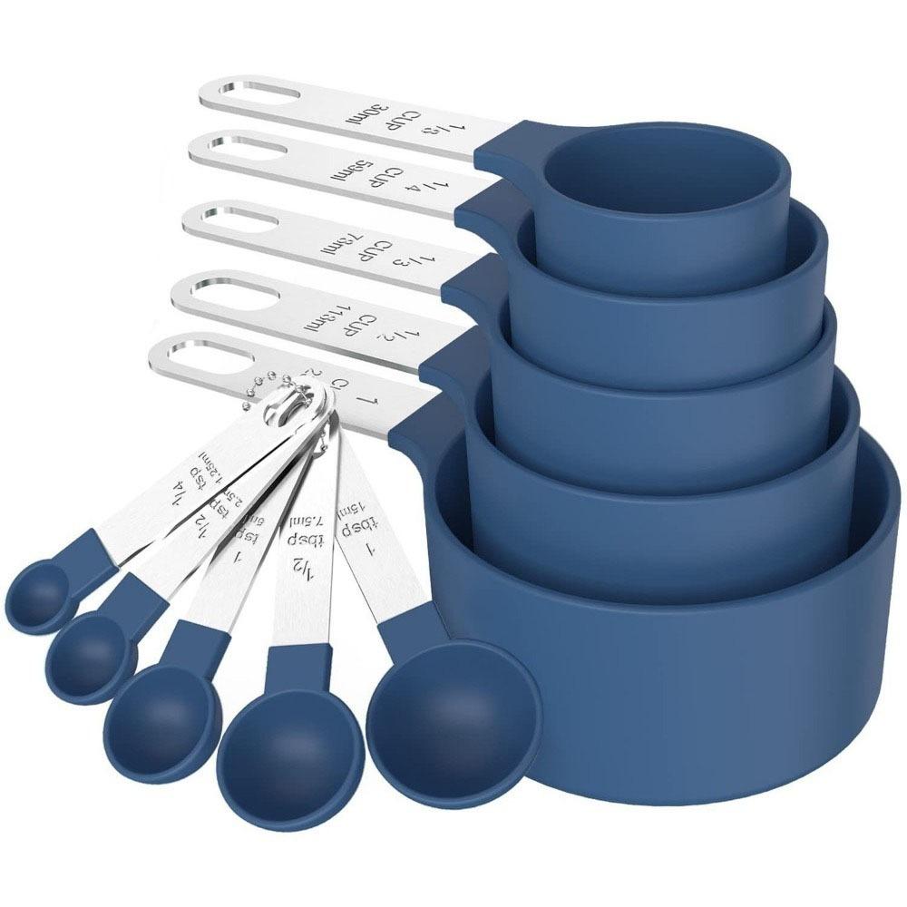 10PCS Plastic Measuring Spoons Set Stackable Measuring Cup and Spoon Set Baking Tool
