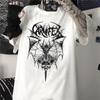 Женская футболка Harajuku Y2K, топ Harajuku, ретро, корейский стиль, черный демон, панк, готический аниме, одежда с принтом
