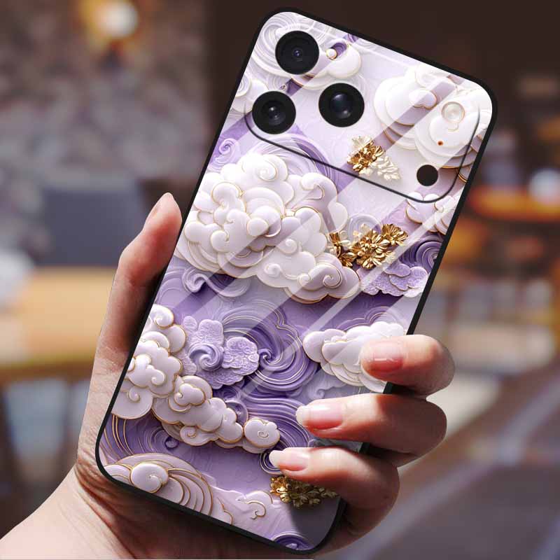 Phone Case for iphone 17 pro max iphone17 Air Tempered Glass Hard Back Cover Bumper 17pro Funda Cartoon Anime Fashion Pattern