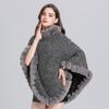 Fur Collar Plush Crew Neck Pullover Knitted Sweater Cape Shawl Jacket Women 1508 #
