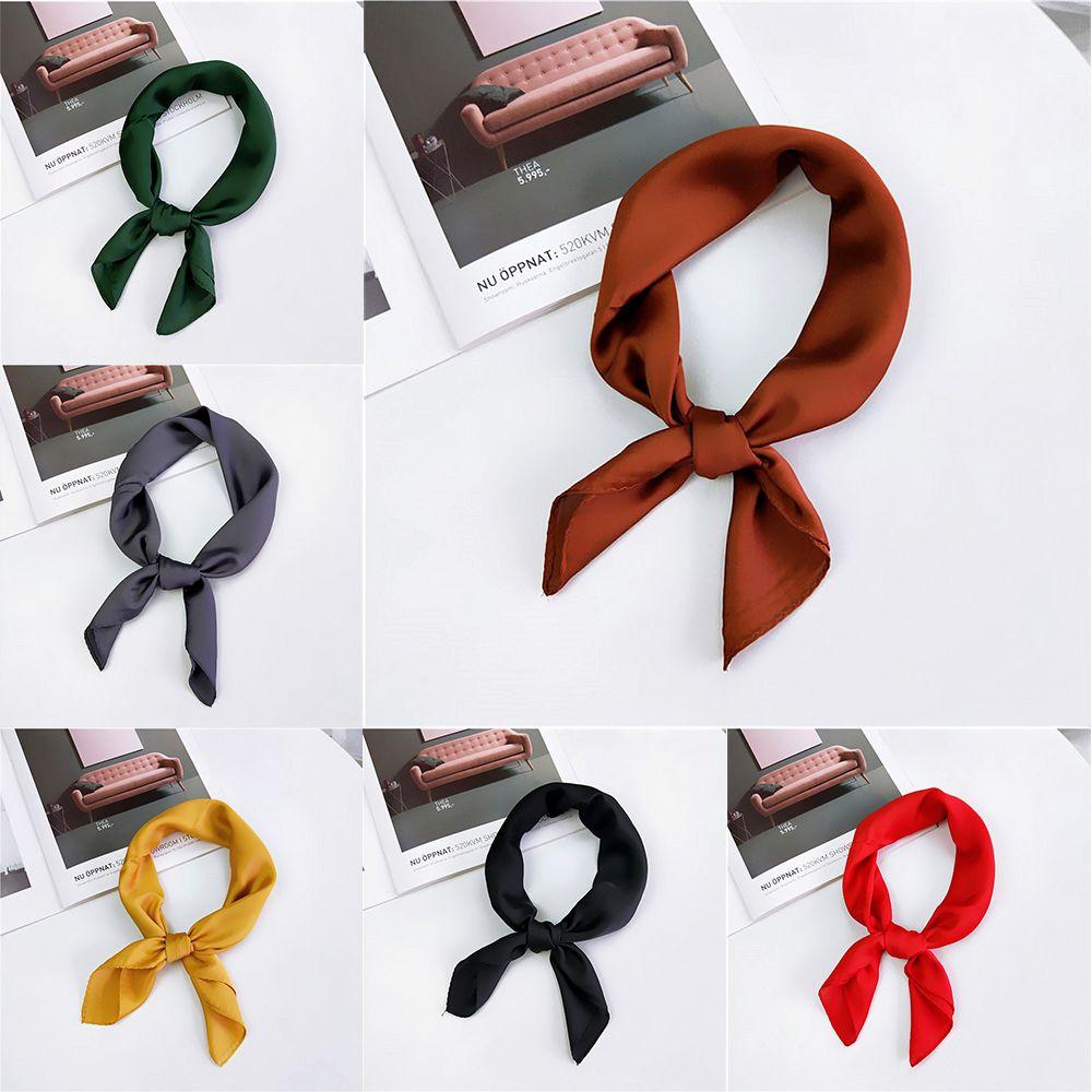 Gifts Elegant Small Vintage Silk Feel Satin Head Neck Women Square Scarf Hair Tie Band