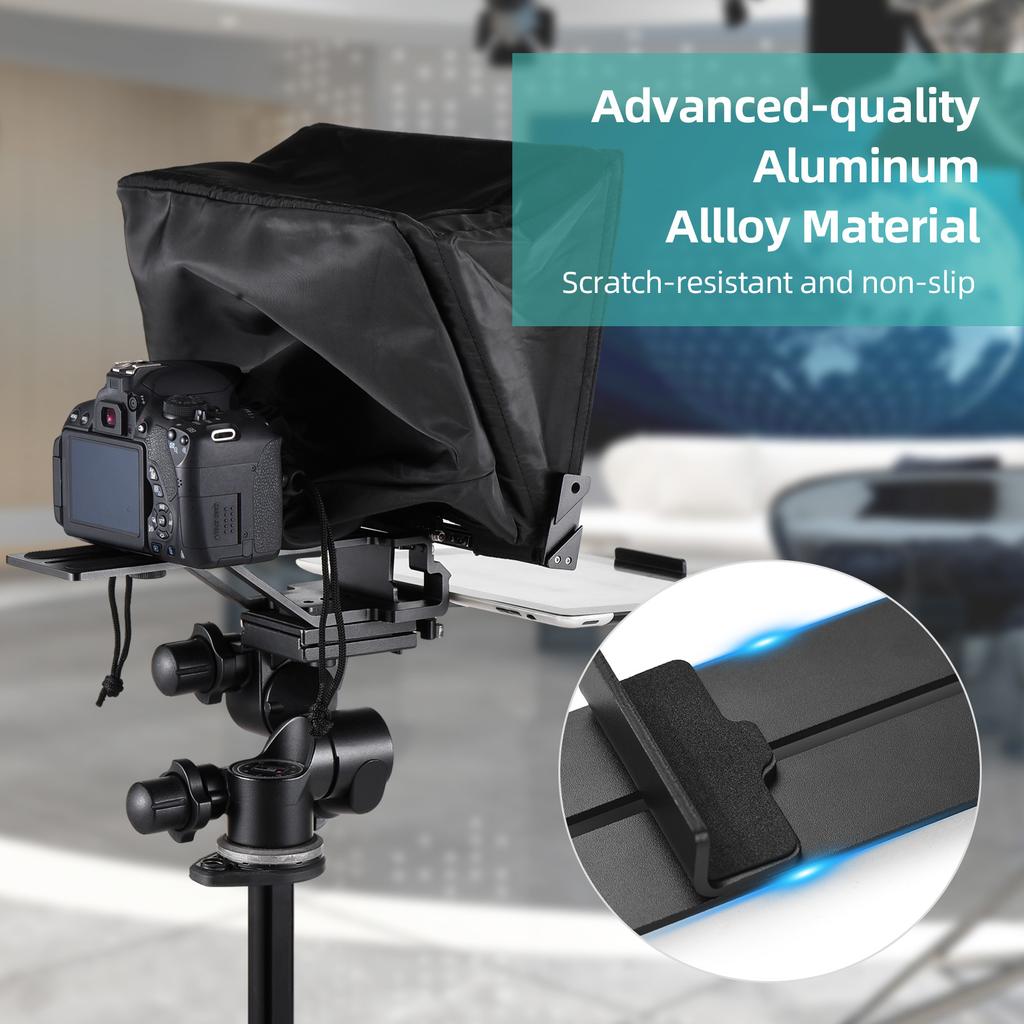 Портативный телесуфлер 14-дюймовый универсальный суфлер с двумя креплениями для холодной обуви и резьбовым отверстием 1/4 дюйма