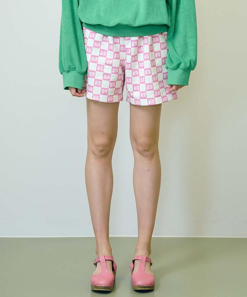 MIMICAWE Ribbons Checkerboard Shorts/Pink