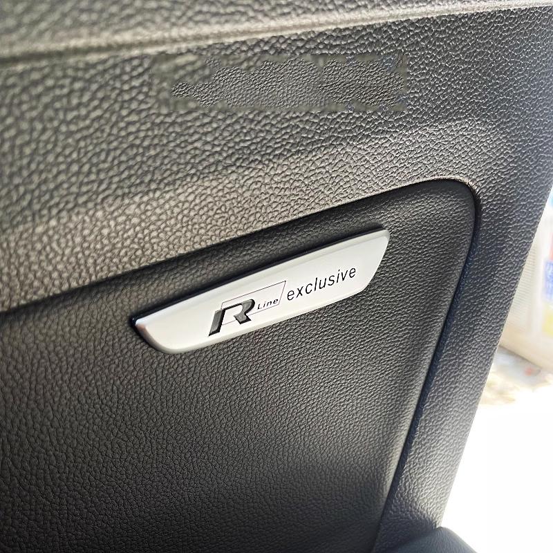 RSQ1 Valve Stems Caps 2PCS Alloy Car Door Panel Sticker Fender Side Emblem For Volkswagen VW RLine 4MOTION Badge GOLF PASSAT Polo T-R