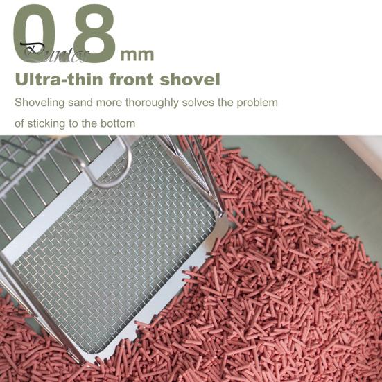 Металлический совок для кошачьего туалета, прочный совок для уборки какашек с деревянной ручкой, нескользящая лопата для просеивания какашек домашних животных для кошачьего туалета