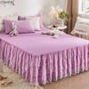 Solid Princess 3 Layers Bed Skirt Non-slip Mattress Cover Lace Ruffled Bed Skirt Bedsheet Bedroom Bed Cover Bed Skirt Bedspread