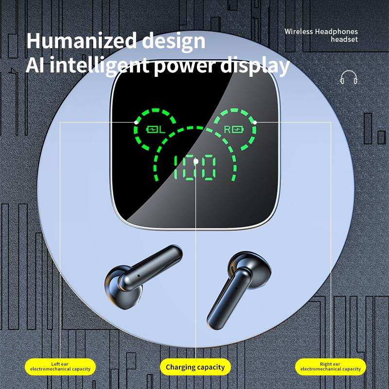 K60 Mirror TWS Беспроводные наушники Bluetooth 5.3 Гарнитура HiFi Звуковые музыкальные наушники Беспроводные наушники