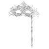 Party Phoenix Tail Flower Venetian Masquerade Mask with Holding Stick Costume Mask Halloween