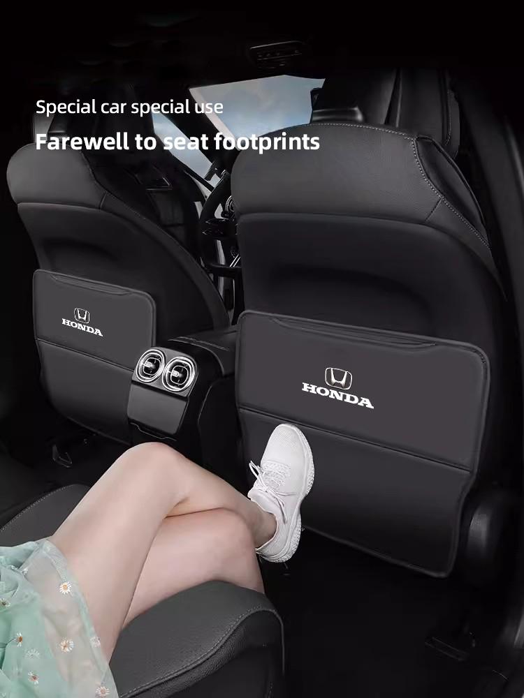 AAAKO1 Leather Car Seat Anti Kick Pad Protective Cover Auto Accessories For Honda Civic Fit Jazz Accord Pilot CRV Odyssey Passport City