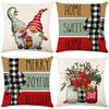 Наволочка с принтом Санта-Клауса Полиэстер Наволочка для диванной подушки для дома, гостиной, дивана