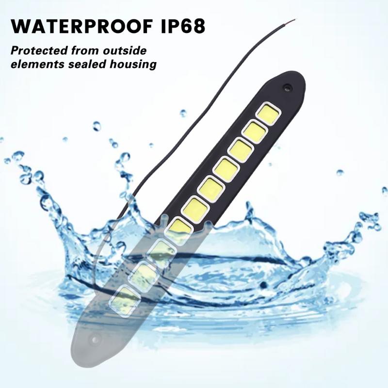 2 шт. автомобильные дневные ходовые огни COB, универсальные авто белые лампы, водонепроницаемые противотуманные фары, гибкие DLR, вспомогательные аксессуары для фар