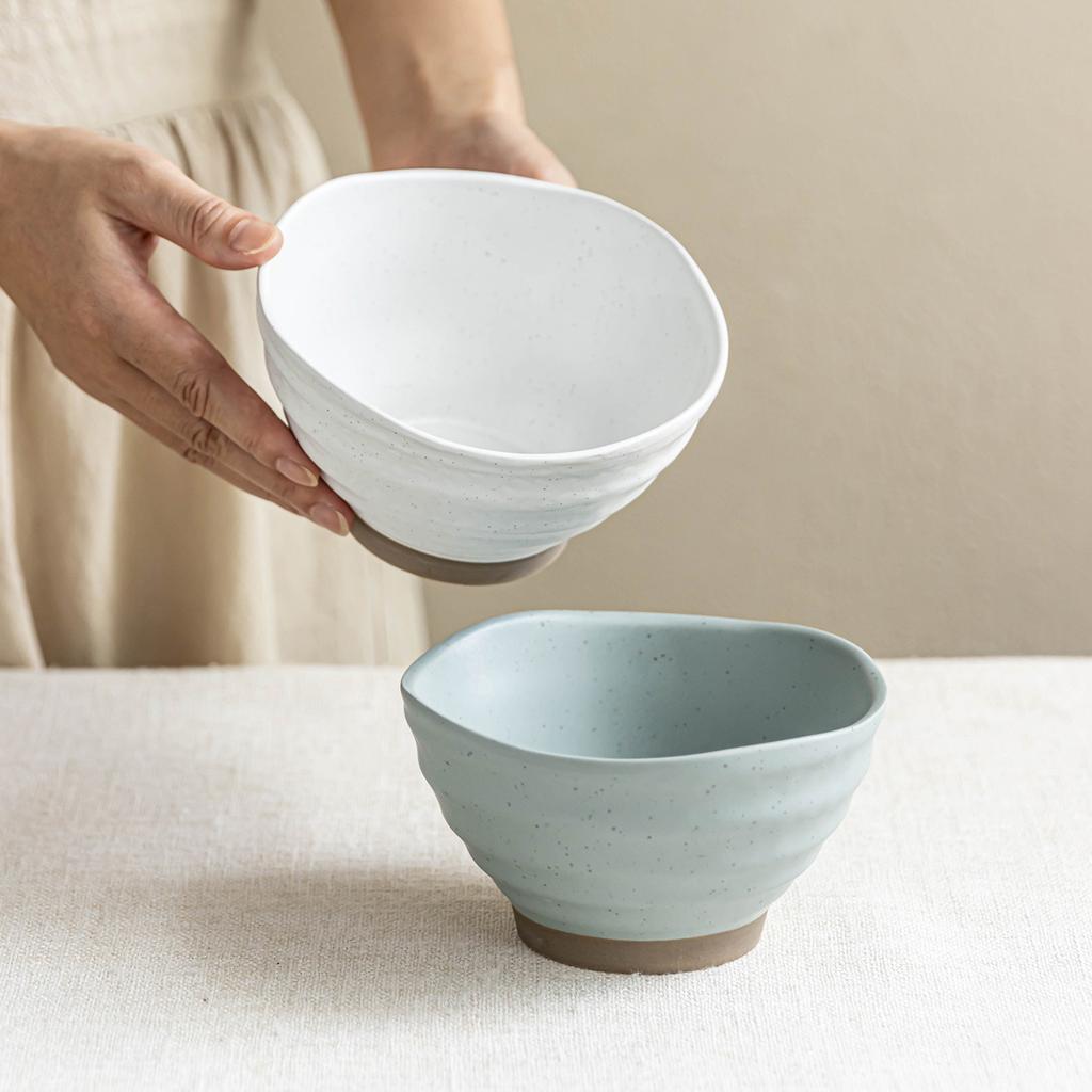 Japanese Shaped Rice Bowl Handmade Texture Ceramic Bowl Tableware Small Bowl Household Bowl Tall Dessert Bowl