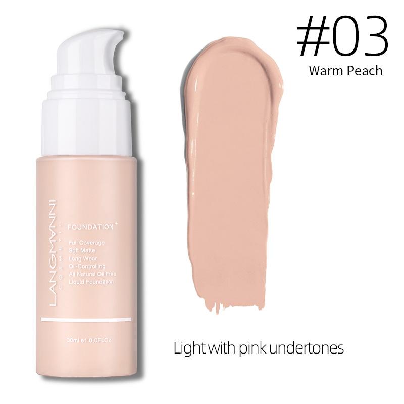 Langmanni Light Shade Moisture Foundation Is Not Easy To Remove Makeup Lasting Moisture