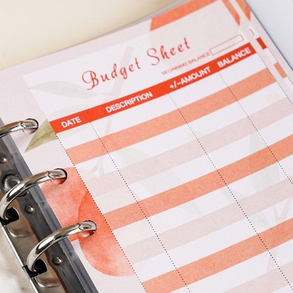 PU Money Saving Binder Marbling Cash Budget Book Loose-leaf Binder Money Planner  for Students