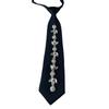 Uniform Black Ties for Senior High School Girl Uniform Pre-tied Preepy Look Adjustable Neck Ties with Crystal