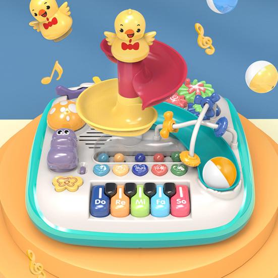 Столик для занятий ребенком, раннее образование, 5 клавиш, пианино, горка, музыкальные инструменты, обучение малышей, центр стоячей активности для мальчиков 1-3 лет