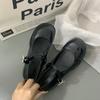 New Women's Mary Janes Shoes High Quality Patent Med Heels Dress Shoes Square Toe Shallow Buckle Strap Women's Shoes