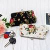 Canvas Rose Mini Coin Purse Women Cloth Buckle Change Bag Small Floral Pattern Wallet Cosmetic Storage Makeup Bag Card Holder