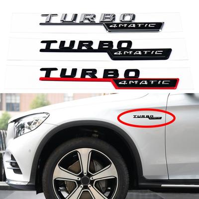 2 шт./компл. TURBO 4MATIC наклейка с логотипом автомобиля, эмблема, значок, наклейка на крыло, наклейка, подходит для CLA GLA W203 W204 W205 W202 C180 C200 C117 C207