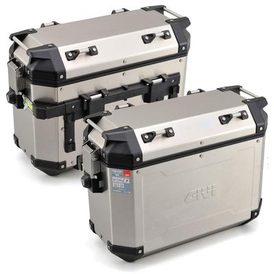GIVI Мотоциклетный боковой кофр 37 л каждый Алюминиевый серия TREKKER OUTBACK OBKN37A PACK2 Комплект левый и правый Серебристый 98492