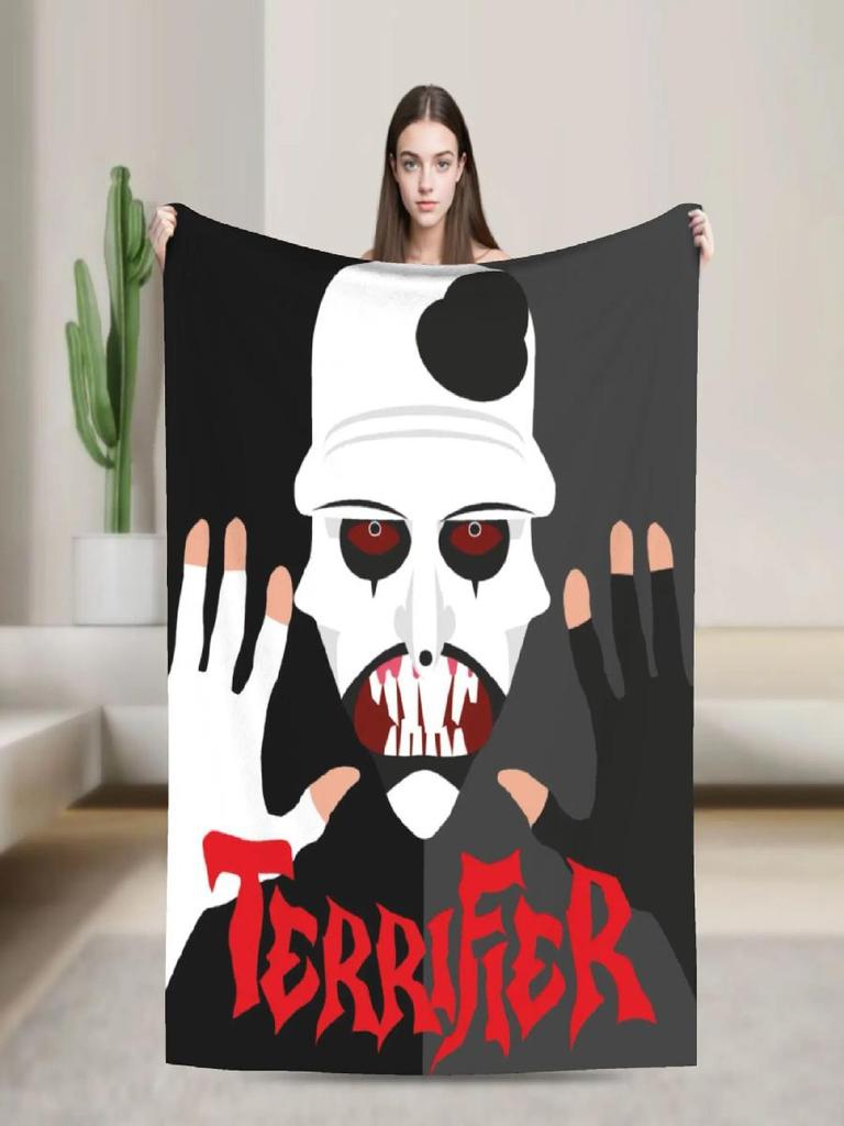 Terrifier Horror Movie Plush Blanket Soft Warm Flannel Throw for Kids and Adults Perfect for Bed Couch or Sofa