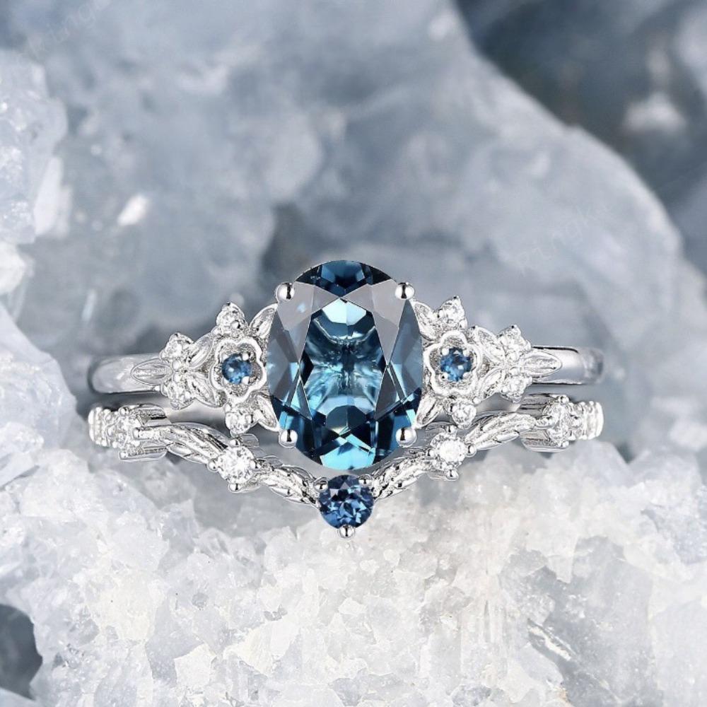 Роскошные кольца высокого класса в европейском и американском стиле, модный набор, парное кольцо, инкрустированное синтетическим александритом