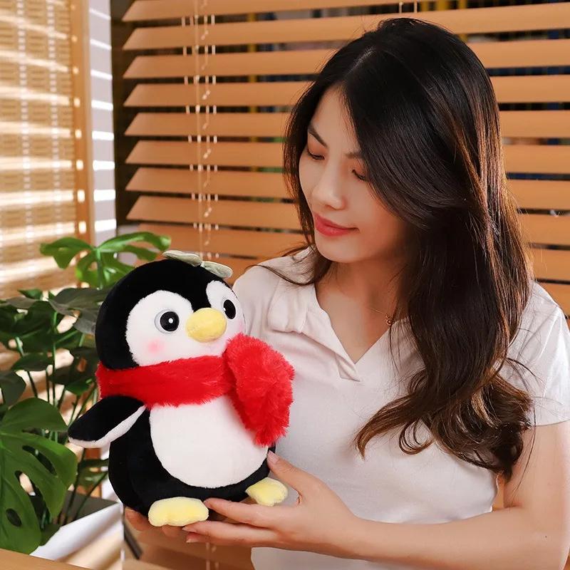 20-25 см милый пингвин в шарфе с бантом плюшевые игрушки кукла мультяшная мягкая подушка для дивана детская подушка для сна