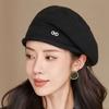Ladies Winter Pile Hat Baggy Knitted Solid Color Elastic Retro Style Women Cap Anti-slip Warm Beret for Outdoor Activities Daily Wear