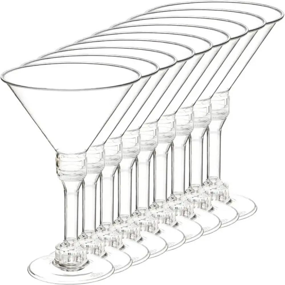 20 Pcs Unbreakable Disposable Wine Glass Clear Goblet Plastic Margarita Glasses  Champagne