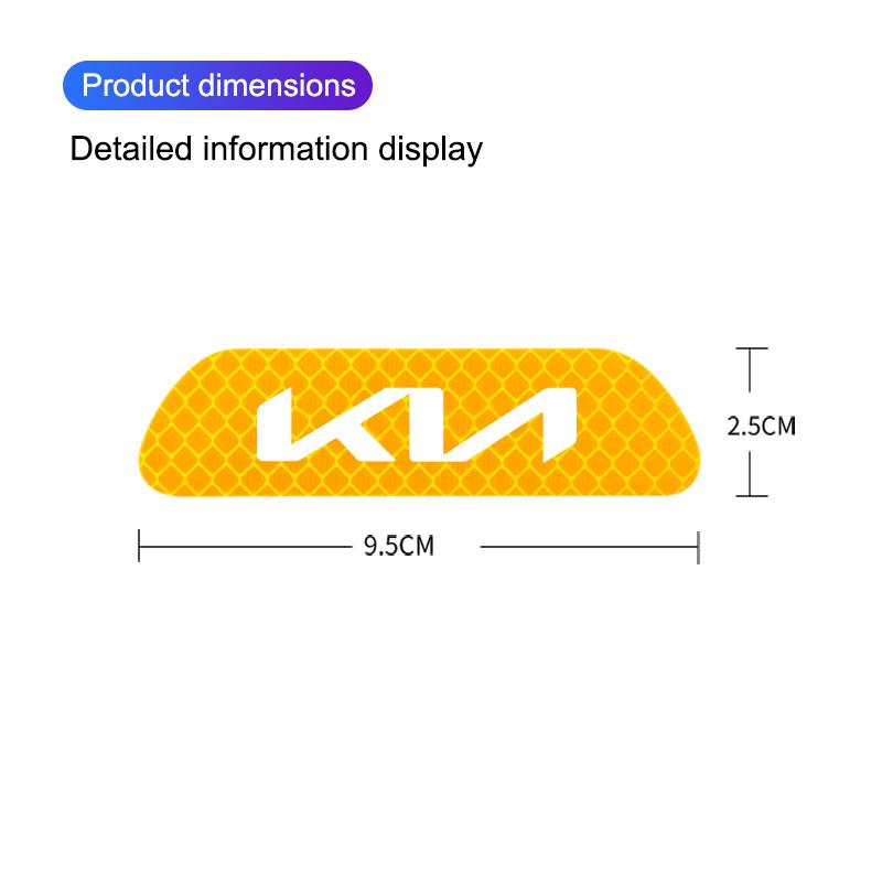 BJMISK1 4Pcs Car Stickers Door Opening Reflective Warning Sticker Valve For KIA K5 K9 Sorento Ceed Sportage Carnival Stinger Niro Soul