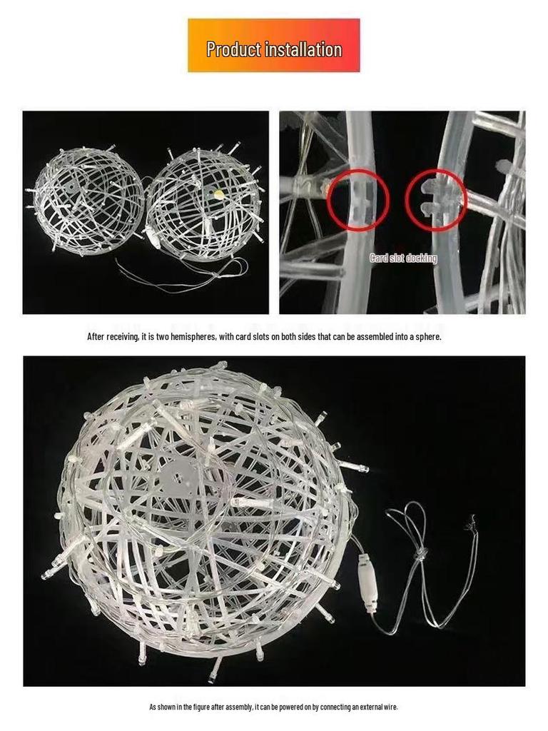 Outdoor Waterproof LED Rattan Ball String Lights for Tree Decoration - Flashing Holiday Lighting for Christmas and Spring Festival