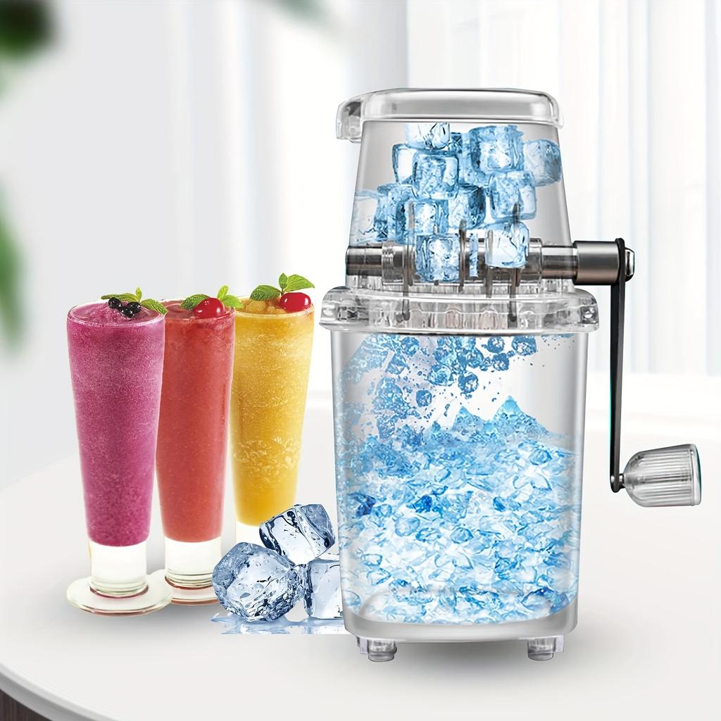 Manual Ice Crusher Tabletop Snow Cone Ice Shaving Machine Hand Crank Household