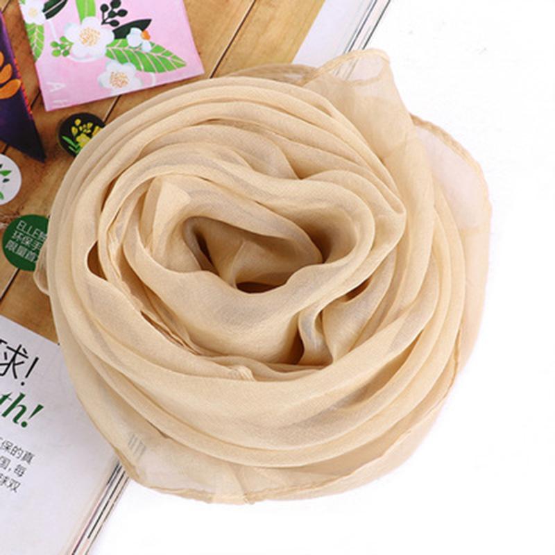 Square Color Solid Chiffon Korean Silk Scarf 70x70cm Summer Sunscreen Thin Transparent Gauze Neck Protection Womans Shawl P71