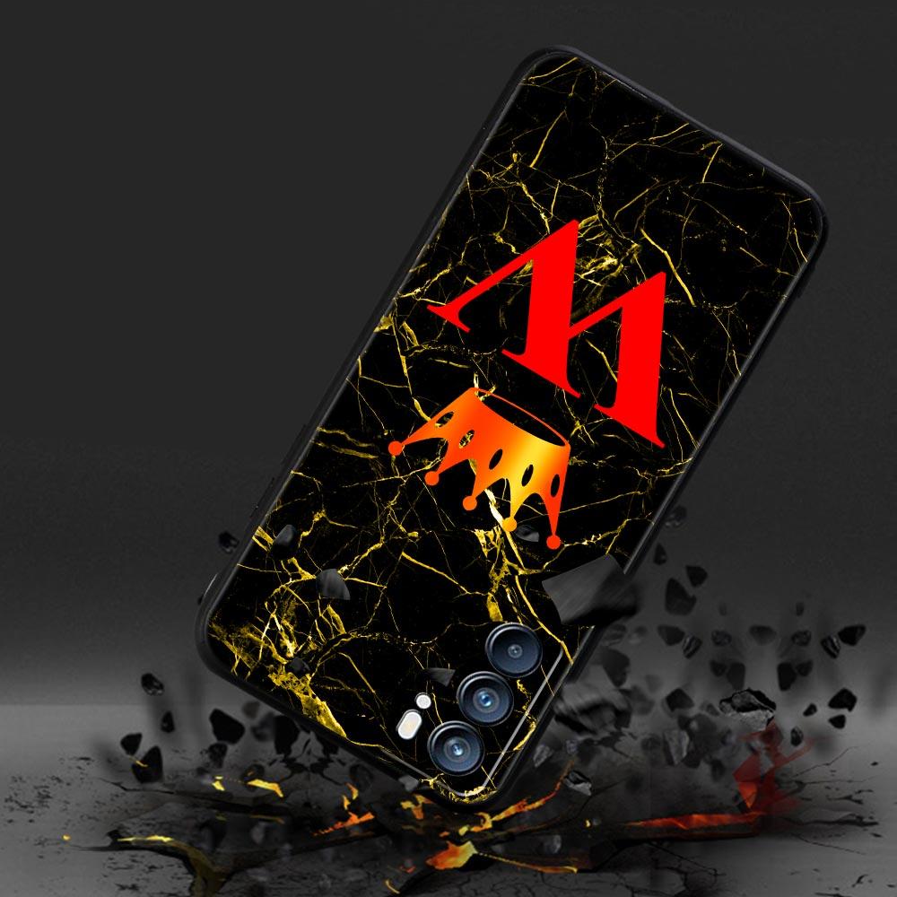 Мраморный чехол с буквой для телефона Oppo A17 A31 A54 A57 A78 A79 A98 Find X5 X6 Reno 6 7 8 10 11 12 13 F Pro 5G Мягкий чехол из ТПУ Fundas