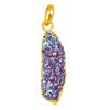 Подвеска Red Sunshine Drusy, серебряное украшение с позолотой 14 карат, 1,5 дюйма
