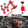 5Pcs/Set Universal Dual Cam Clamp Camshaft Timing Sprocket Gear Locking Tool Kit Car Auto Sprocket Gear Engine Timing Tool Set Automotive Tools