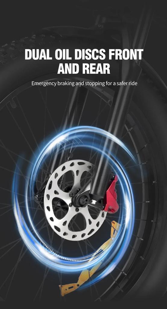 Новинка 2024 года, горный электровелосипед H20 Pro, 2000 Вт, мощный двойной электровелосипед для снега, 48 В, 23 Ач, 20 дюймов * 4,0, складной электровелосипед с толстыми шинами