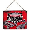 [A0290] - Retro Metal Sign 'Speedway' Vintage Red - 25x20 Cm
