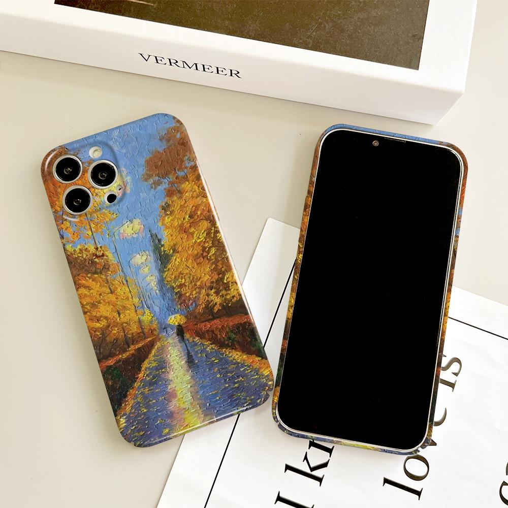 For iPhone 16 15 Samsung S23 S22 A13 A23 A52 A33 Huawei Honor Xiaomi Redmi OPPO Vivo Full Lens Protect Hard Painting Pattern Fashion Phone Casing