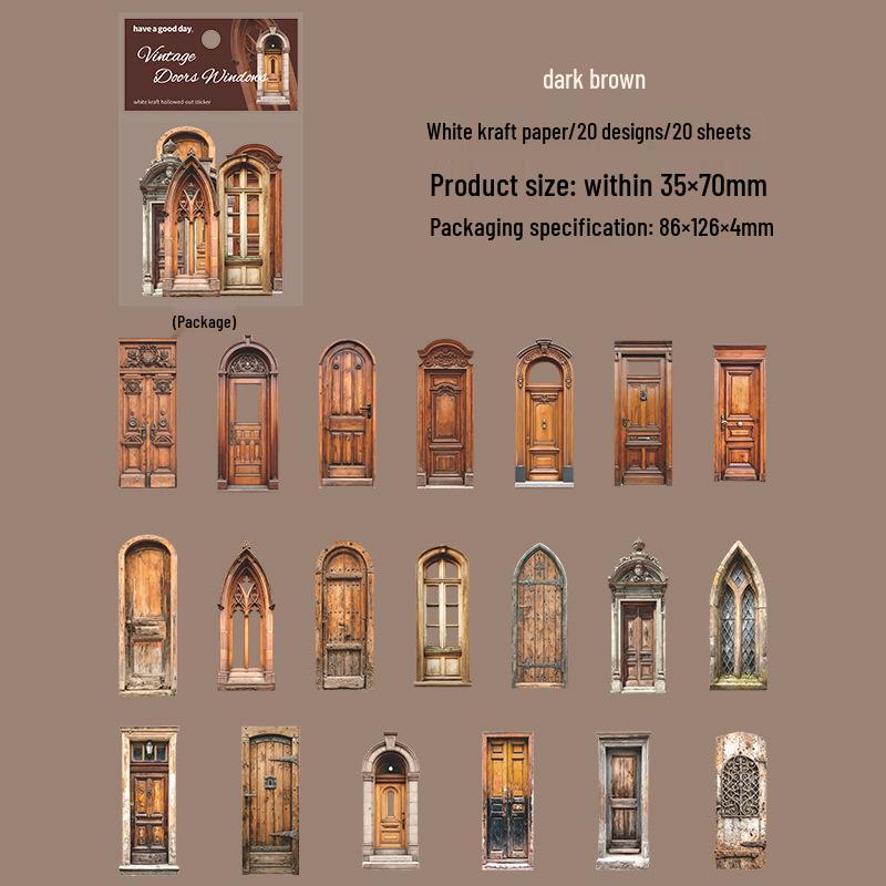 Красивый день Ретро наклейки для журнала на окна и двери: Серия «Старый двор» для коллажа и декора